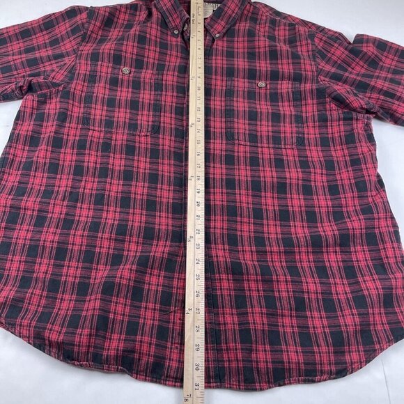 Duluth Trading Co. Flannel Shirt Men’s 2XL Trim Fit Button Up Plaid Red Black - Picture 5 of 10